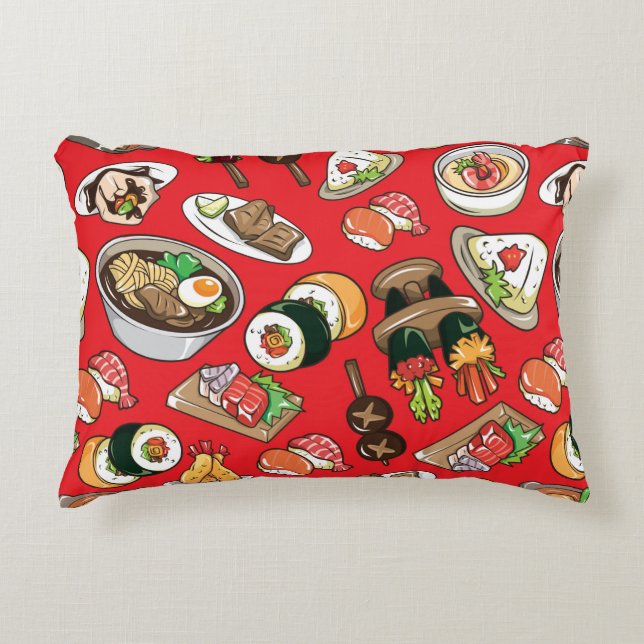seamless Japanese food pattern Dekokissen (Vorderseite)