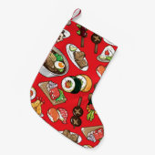 seamless Japanese food pattern Kleiner Weihnachtsstrumpf (Vorderansicht (hängend))