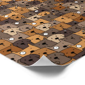 Seamless Kawaii Hunde Poster (Ecke)