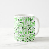 Seamless Leaf Pattern Kaffeetasse (VorderseiteRechts)