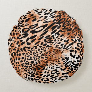 Seamless leopard pattern, african animal print rundes kissen