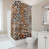 Seamless leopard pattern, hand drawing animal prin duschvorhang (Beispiel)