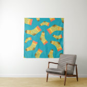 Seamless linear pattern with socks. The illustrati Wandteppich (Beispiel (Horizontal))