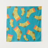 Seamless linear pattern with socks. The illustrati Wandteppich (Vorderseite)