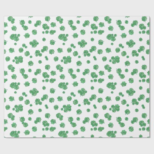 Seamless Lucky Four-Leaf Clover Pattern Geschenkpapier (Flach)