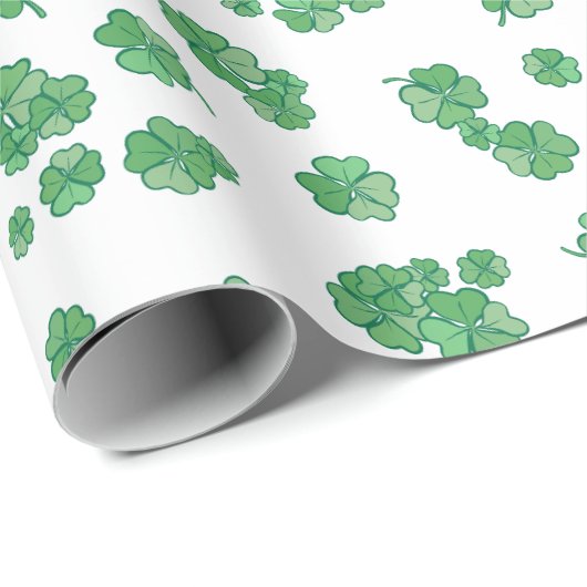 Seamless Lucky Four-Leaf Clover Pattern Geschenkpapier (Rolleneckpunkt)