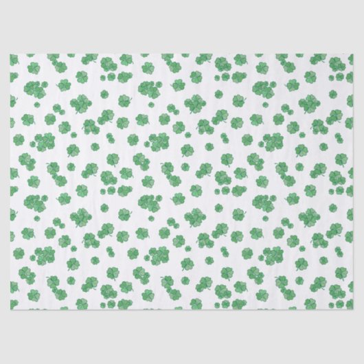 Seamless Lucky Four-Leaf Clover Pattern Seidenpapier (Vorderseite)