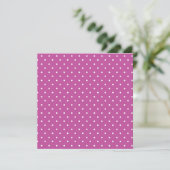 Seamless magenta background polka dot pattern dankeskarte (Stehend Vorderseite)