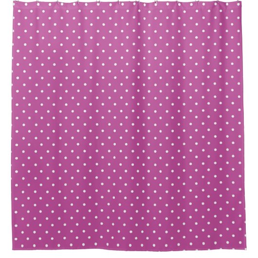 Seamless magenta background polka dot pattern duschvorhang (Vorderseite)