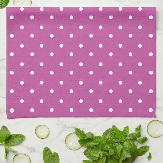 Seamless magenta background polka dot pattern geschirrtuch (Gefaltet)