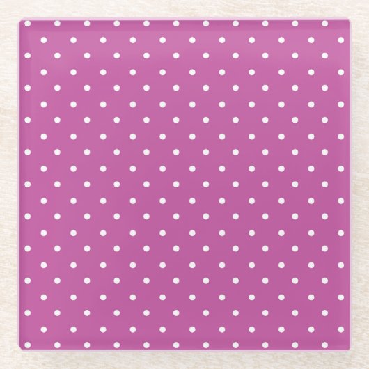 Seamless magenta background polka dot pattern glasuntersetzer (Vorderseite)