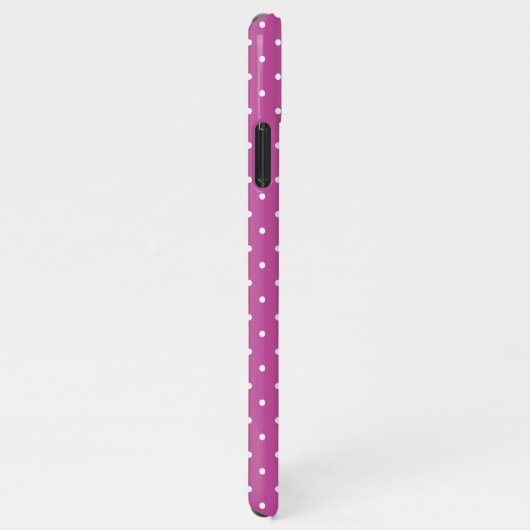 Seamless magenta background polka dot pattern iPhone hülle (Rechte Seite)