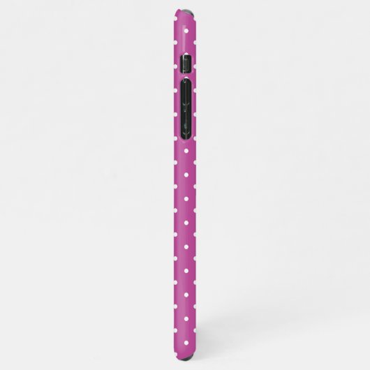 Seamless magenta background polka dot pattern iPhone hülle (Linke Seite)