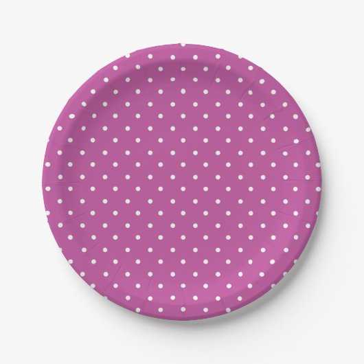 Seamless magenta background polka dot pattern pappteller (Vorderseite)