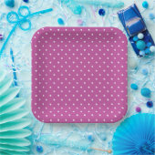 Seamless magenta background polka dot pattern pappteller (Party)