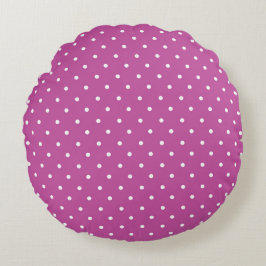 Seamless magenta background polka dot pattern rundes kissen