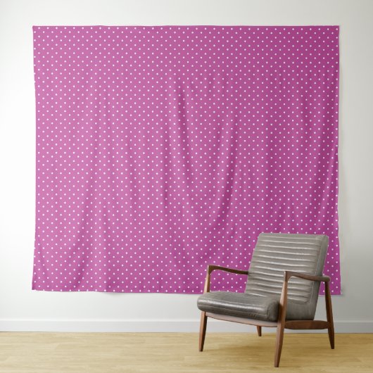 Seamless magenta background polka dot pattern wandteppich (Beispiel (Horizontal))