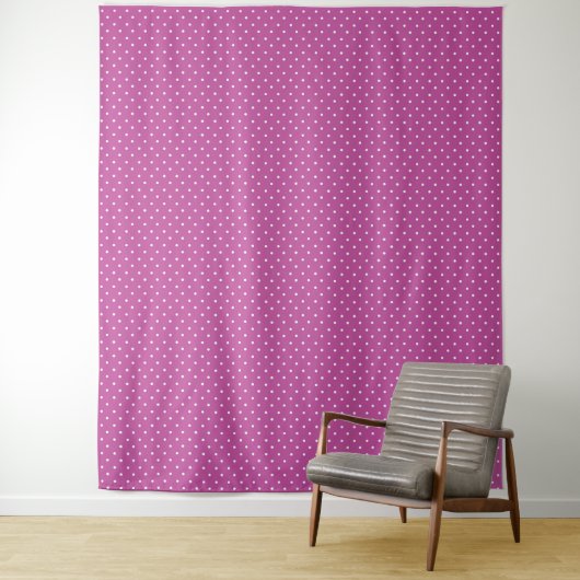 Seamless magenta background polka dot pattern wandteppich (Beispiel)
