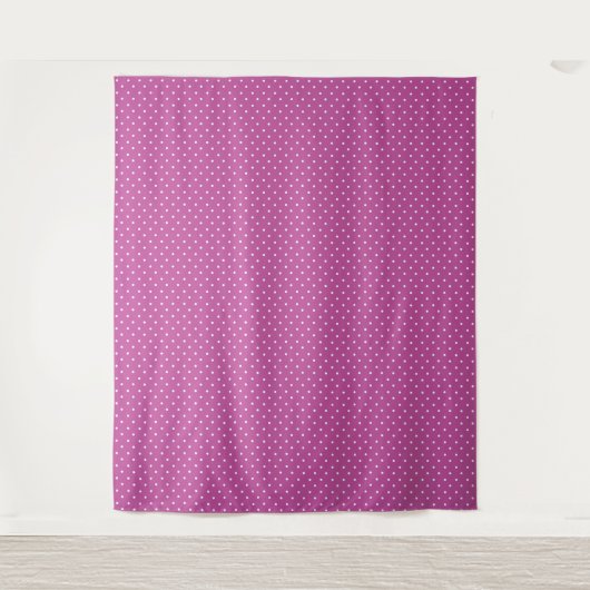 Seamless magenta background polka dot pattern wandteppich (Vorderseite)
