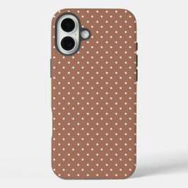 Seamless medium brown polka dot  pattern iPhone 16 plus hülle