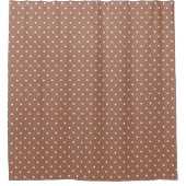 Seamless medium brown polka dot  pattern duschvorhang (Vorderseite)