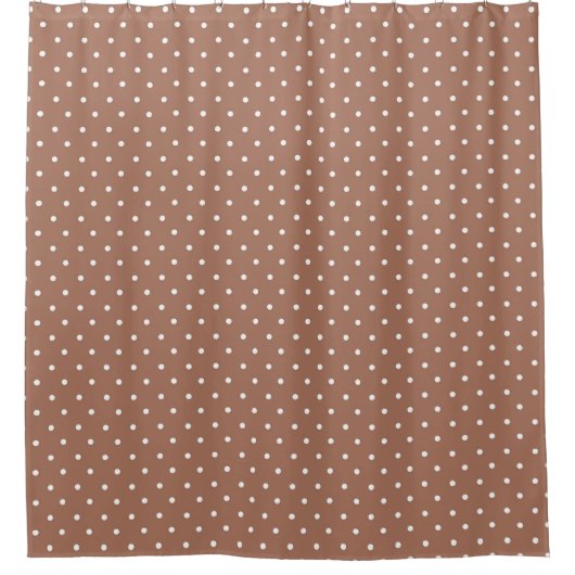Seamless medium brown polka dot  pattern duschvorhang (Vorderseite)
