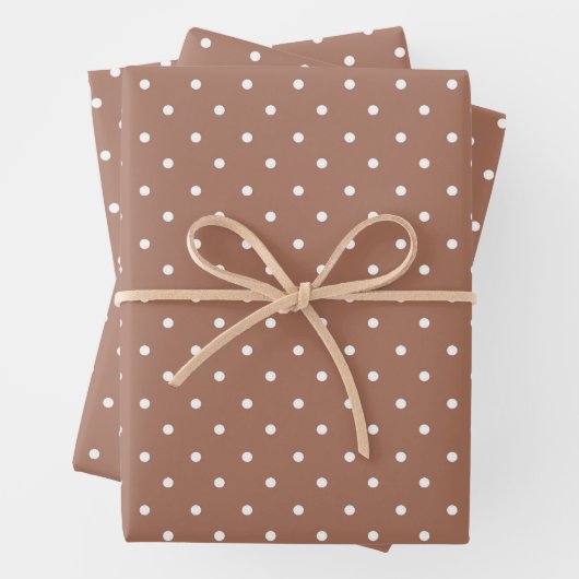 Seamless medium brown polka dot  pattern geschenkpapier set (Beispiel)