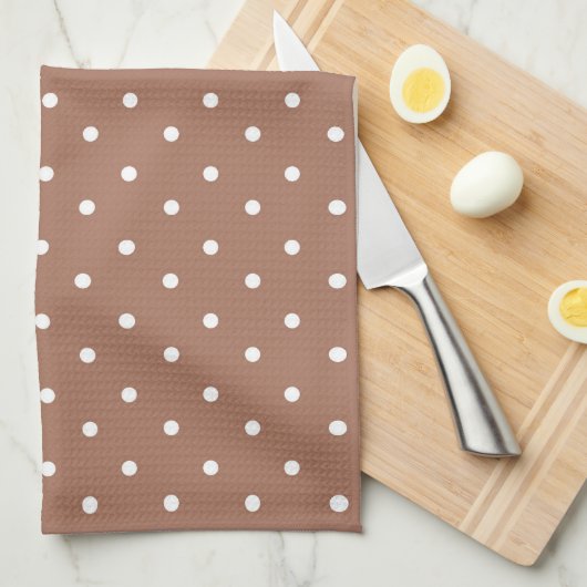 Seamless medium brown polka dot  pattern geschirrtuch (Viertel Falte)