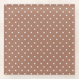 Seamless medium brown polka dot  pattern glasuntersetzer