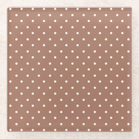 Seamless medium brown polka dot  pattern glasuntersetzer (Vorderseite)
