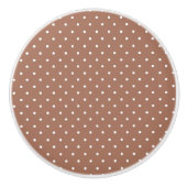 Seamless medium brown polka dot  pattern keramikknauf (Vorderseite)