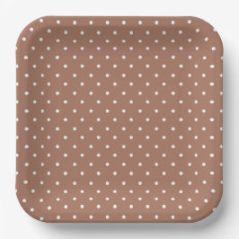 Seamless medium brown polka dot  pattern pappteller