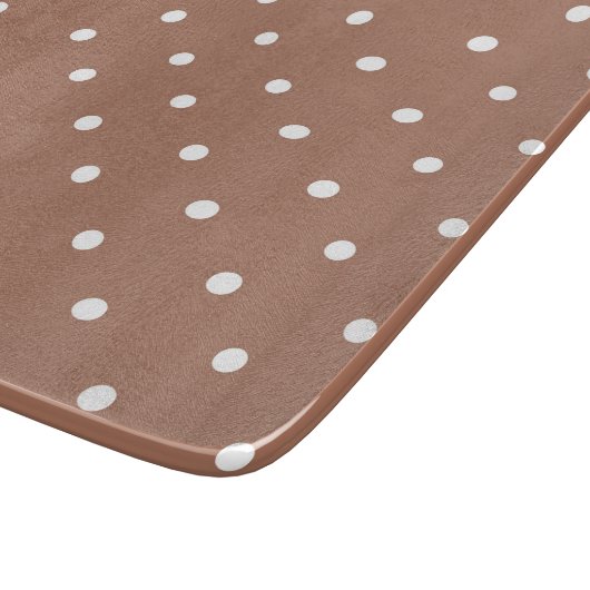 Seamless medium brown polka dot  pattern schneidebrett (Ecke)