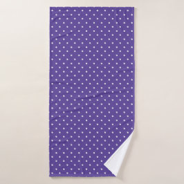 Seamless  medium purple polka dot pattern badhandtuch set