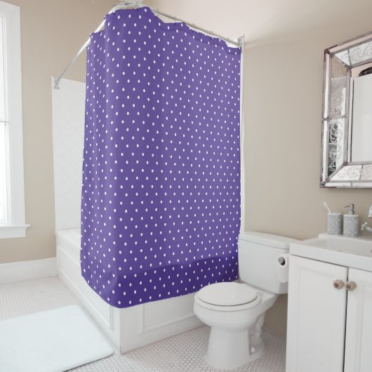 Seamless  medium purple polka dot pattern duschvorhang (Beispiel)