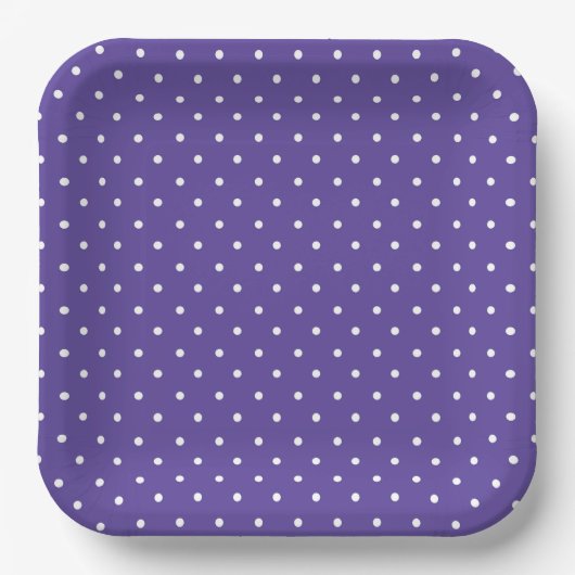 Seamless  medium purple polka dot pattern pappteller (Vorderseite)