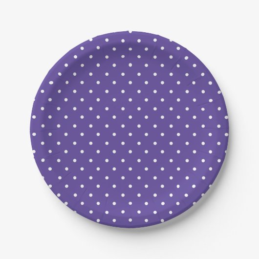 Seamless  medium purple polka dot pattern pappteller (Vorderseite)