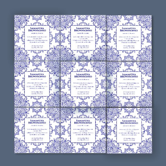 Seamless-Mosaik-Fliesenmuster Quadratische Visitenkarte