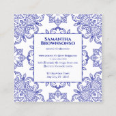 Seamless-Mosaik-Fliesenmuster Quadratische Visitenkarte (Rückseite)