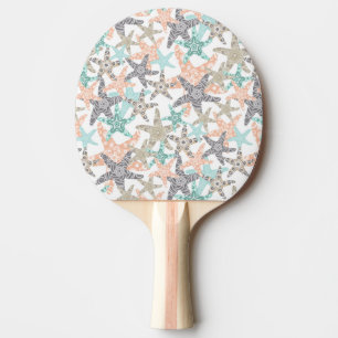 Seamless-Muster Ping Pong Paddle Tischtennis Schläger