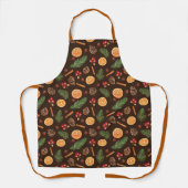 Seamless Muster Rustikale botanische Weihnachten Schürze (Vorderseite)