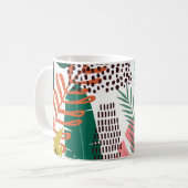 Seamless Muster tropischen Hintergrund mit Monster Kaffeetasse (Vorderseite Links)