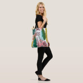 Seamless Muster tropischen Hintergrund mit Monster Tasche (Am Model)