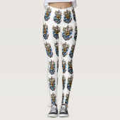 Seamless Nautical Pattern with Anchor, Compass, Wa Leggings (Vorderseite)