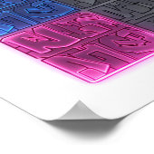 Seamless Neon Lit Graffiti Wallpaper Pattern Poster (Ecke)