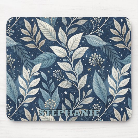 Seamless Night Garden Botanisches Muster Mousepad (Vorne)