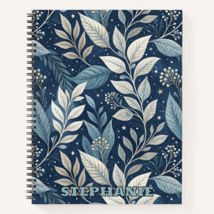 Seamless Night Garden Botanisches Muster Notizblock