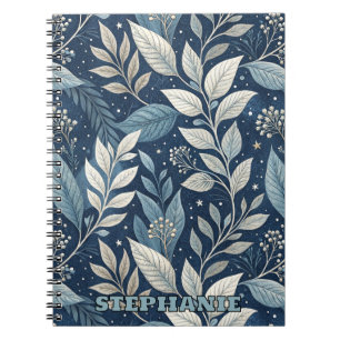 Seamless Night Garden Botanisches Muster Notizblock