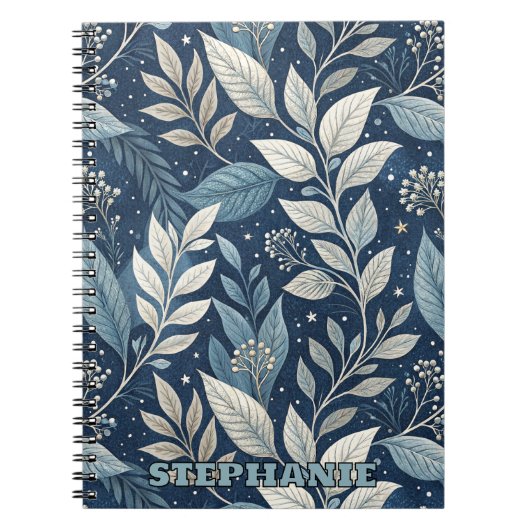 Seamless Night Garden Botanisches Muster Notizblock (Vorderseite)