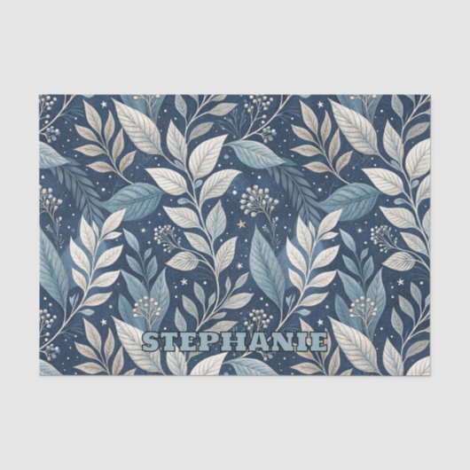 Seamless Night Garden Botanisches Muster Seidenpapier (Vorderseite)
